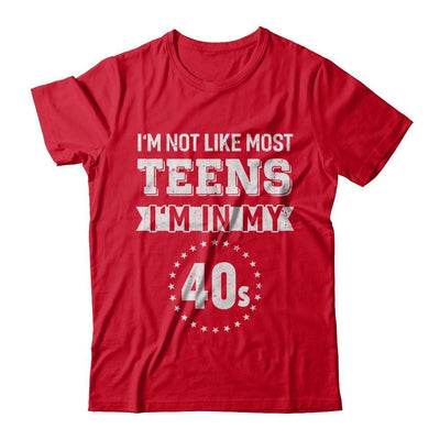 Vintage I'm Not Like Most Teens I'm In My 40s Birthday-T-Shirt & Hoodie-Premium T-Shirt-Red