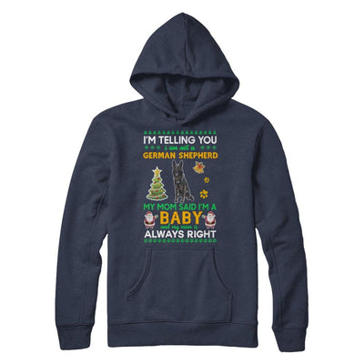 I Am Not A Black German Shepherd My Mom Said I'm A Baby-T-Shirt & Sweatshirt-Pullover Hoodie-Navy