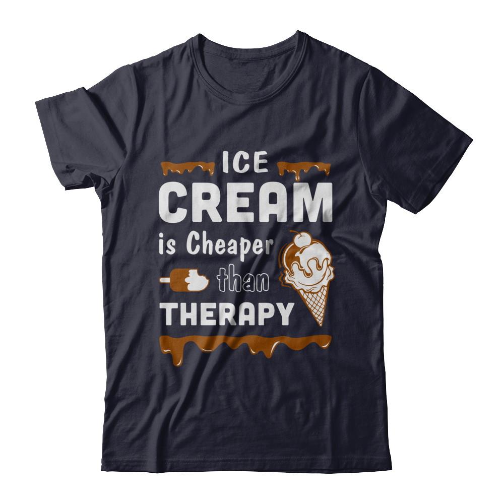 Ice Cream Is Cheaper Than Therapy-T-Shirt & Hoodie-Premium T-Shirt-Midnight Navy