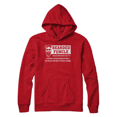 Bearded Funcle Funny Uncle Definition Beard-T-Shirt & Hoodie-Pullover Hoodie-Red