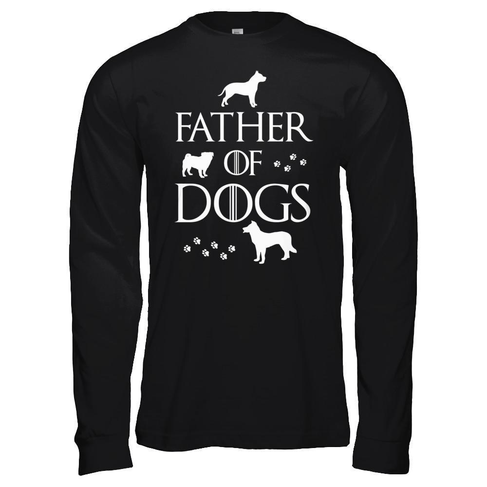 Father Of Dogs Dog Lover-T-Shirt & Hoodie-Long Sleeve T-Shirt-Black