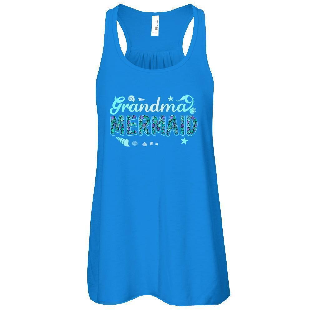 Grandma Mermaid-T-Shirt & Tank Top-Women's Flowy Racerback Tank-True Royal