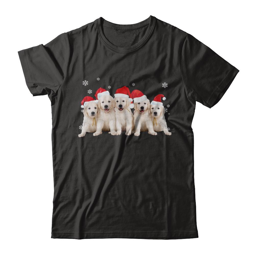 Funny Golden Retriever Puppies Christmas Dog Gift-T-Shirt & Hoodie-Premium T-Shirt-Black