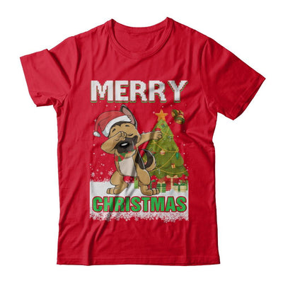 Cute German Shepherd Claus Merry Christmas Ugly Sweater-T-Shirt & Sweatshirt-Premium T-Shirt-Red