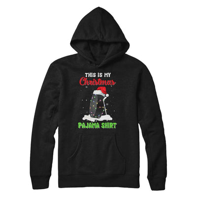 This Is My Christmas Pajama Xmas Hockey Santa-T-Shirt & Sweatshirt-Pullover Hoodie-Black