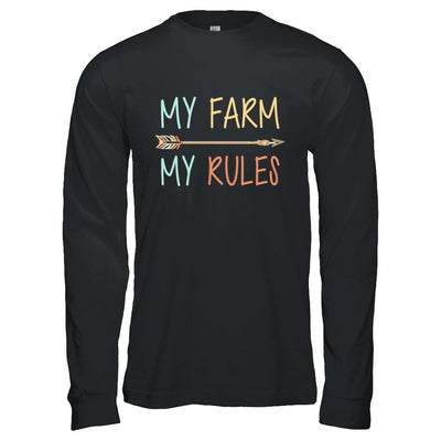 My Farm My Rules Farming-T-Shirt & Hoodie-Long Sleeve T-Shirt-Black
