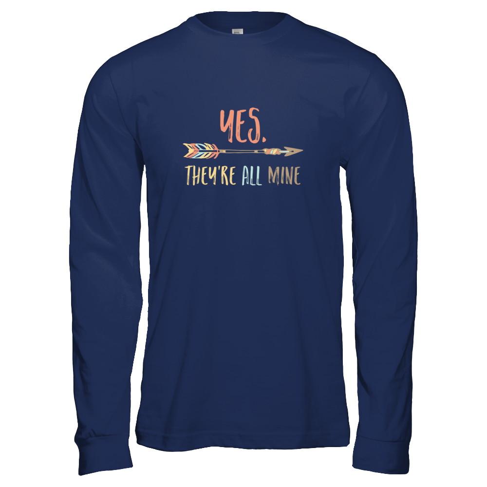 Yes They're All Mine-T-Shirt & Tank Top-Long Sleeve T-Shirt-Navy
