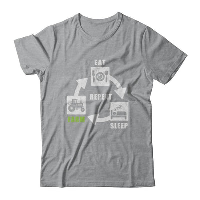 Eat Sleep Farm Repeat Farmer Farming Tractor-T-Shirt & Hoodie-Classic T-Shirt-Sport Grey