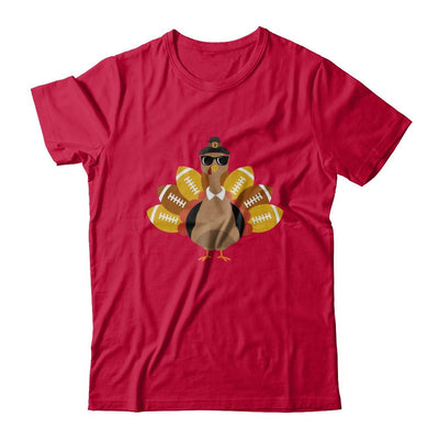 Turkey And Football Thankful Funny Thanksgiving-T-Shirt & Hoodie-Classic T-Shirt-Red