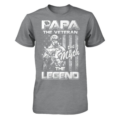Papa The Veteran The Myth The Legend-T-Shirt & Hoodie-Classic T-Shirt-Sport Grey