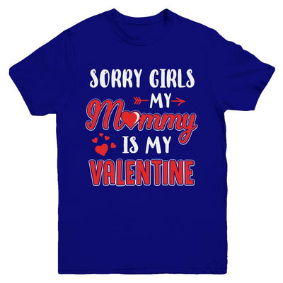 Funny Valentines Day Toddler Boy Mommy Is My Valentine Youth-Youth Shirt-Youth T-Shirt-Navy