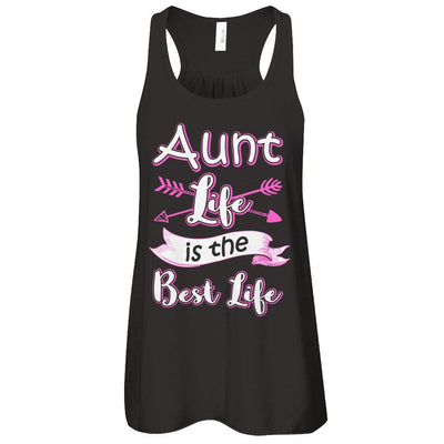 Aunt Life Is The Best Life Faunty Funny Aunty-T-Shirt & Tank Top-Women's Flowy Racerback Tank-Black