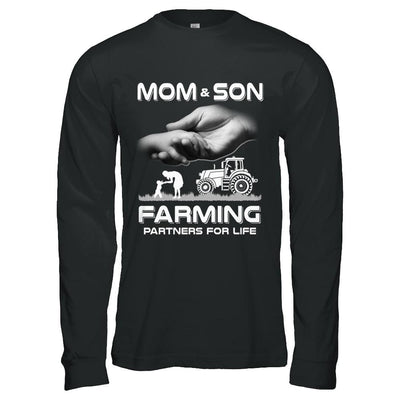Farmer Mom And Son Farming Partners For Life Mothers Day-T-Shirt & Hoodie-Long Sleeve T-Shirt-Black