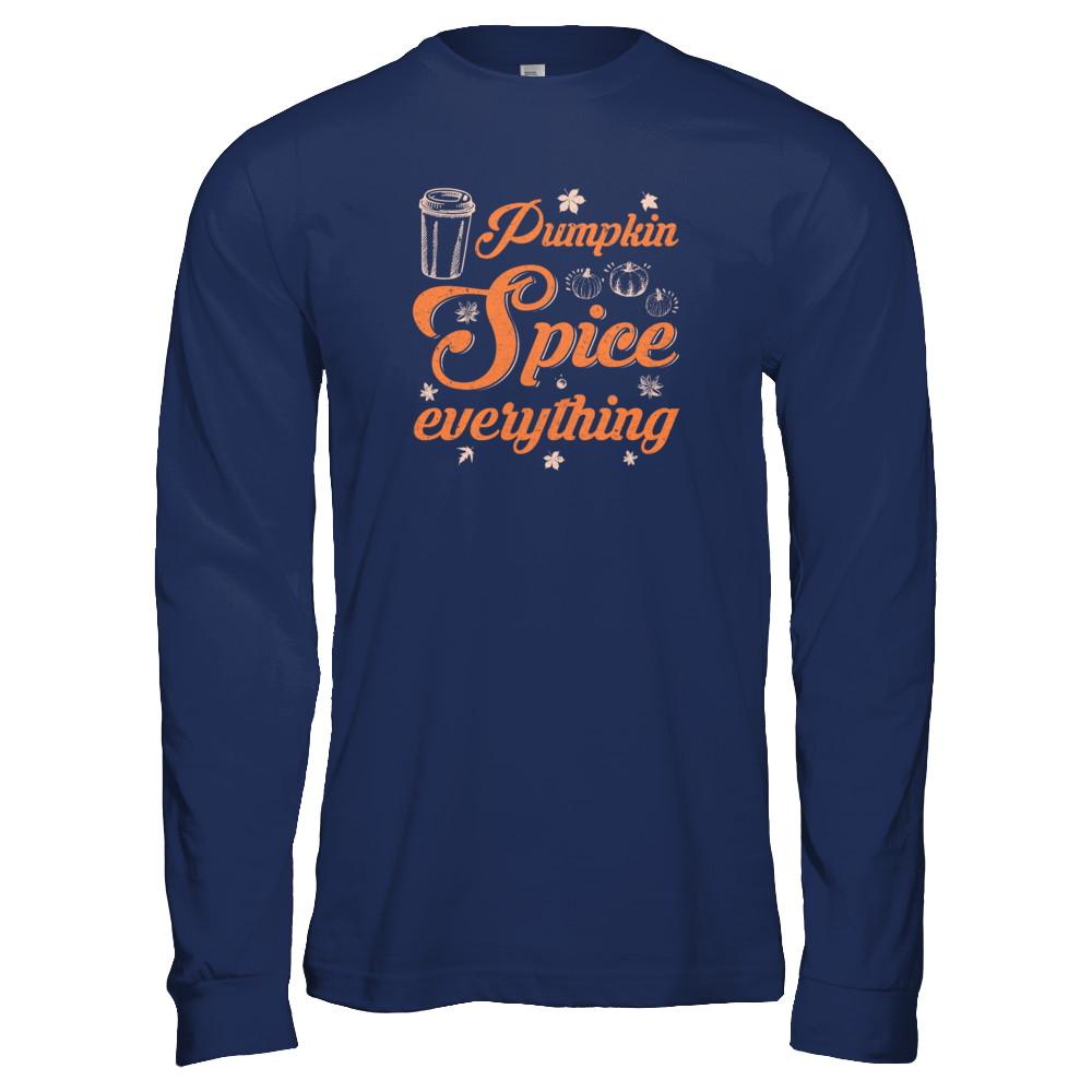 Pumpkin Spice Everything-T-Shirt & Tank Top-Long Sleeve T-Shirt-Navy