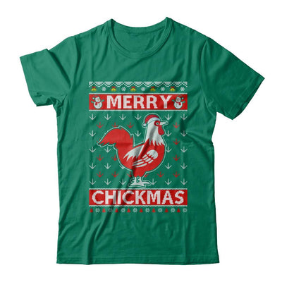 Merry Chickmas Farmer Chicken Ugly Christmas Sweater-T-Shirt & Sweatshirt-Classic T-Shirt-Kelly Green
