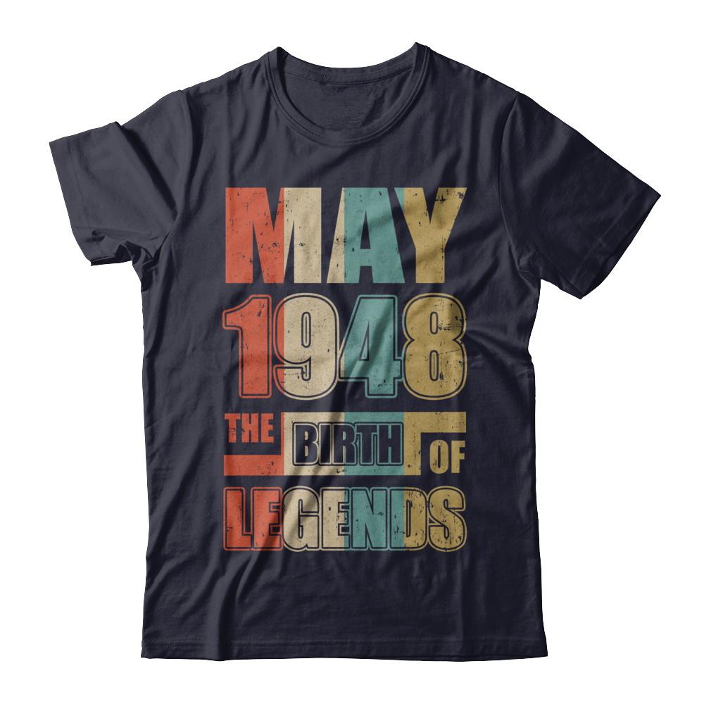 Vintage Retro May 1948 Birth Of Legends 73th Birthday-T-Shirt & Hoodie-Premium T-Shirt-Midnight Navy
