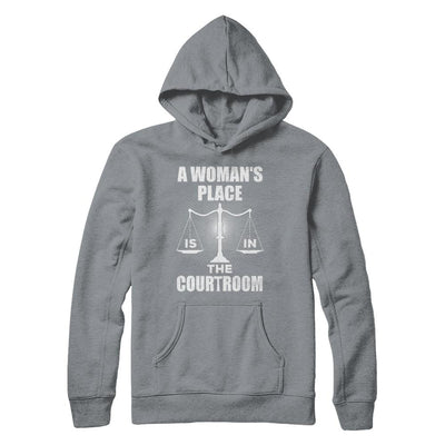 Lawyer Graduation A Woman's Place Is In The Courtroom-T-Shirt & Hoodie-Pullover Hoodie-Light Steel