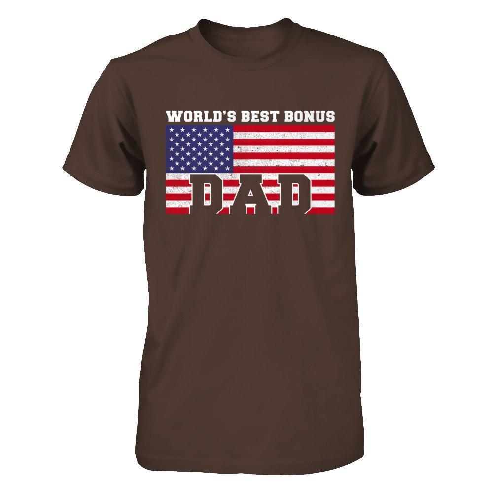 Worlds Best Bonus Dad Stepdad-T-Shirt & Hoodie-Classic T-Shirt-Dark Chocolate