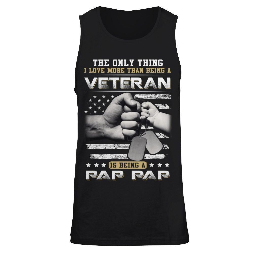 I Love More Than Being A Veteran Is Being A Pap Pap-T-Shirt & Hoodie-Unisex Tank-Black