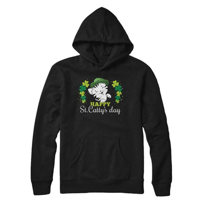 Happy St Catty's Day Saint Patrick's Day Cat-T-Shirt & Hoodie-Pullover Hoodie-Black