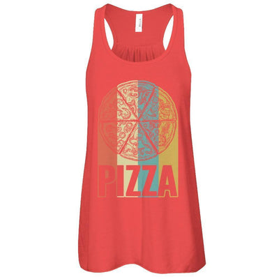 Classic Vintage Retro Style Pizza-T-Shirt & Tank Top-Women's Flowy Racerback Tank-Red