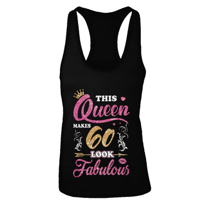 This Queen Makes 60 Look Fabulous 1961 60th Birthday-T-Shirt & Tank Top-Women's Ideal Racerback Tank-Black