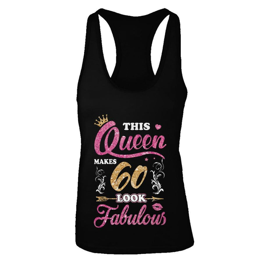 This Queen Makes 60 Look Fabulous 1961 60th Birthday-T-Shirt & Tank Top-Women's Ideal Racerback Tank-Black