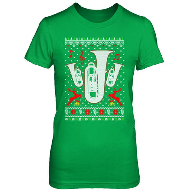 Santa Tuba Ugly Christmas Sweater Gifts-T-Shirt & Sweatshirt-Women's T-Shirt-Irish Green