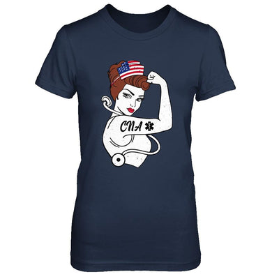 Nursing Strong Woman Cna Strong Nurse 4Th Of July-T-Shirt & Hoodie-Women's T-Shirt-Navy