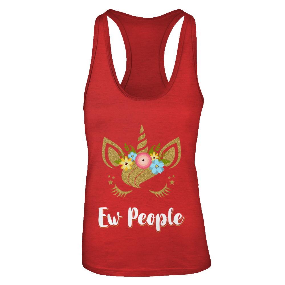 Ew People Unicorn-T-Shirt & Tank Top-Women's Ideal Racerback Tank-Red