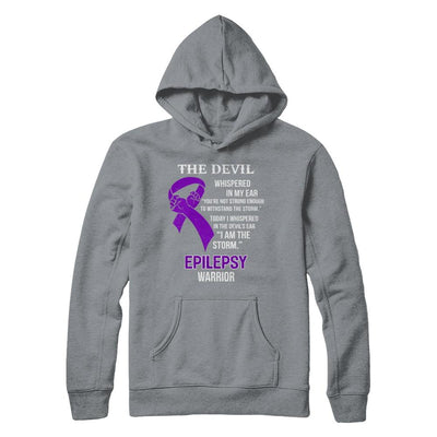 I Am The Storm Support Epilepsy Awareness Warrior Gift-T-Shirt & Hoodie-Pullover Hoodie-Light Steel