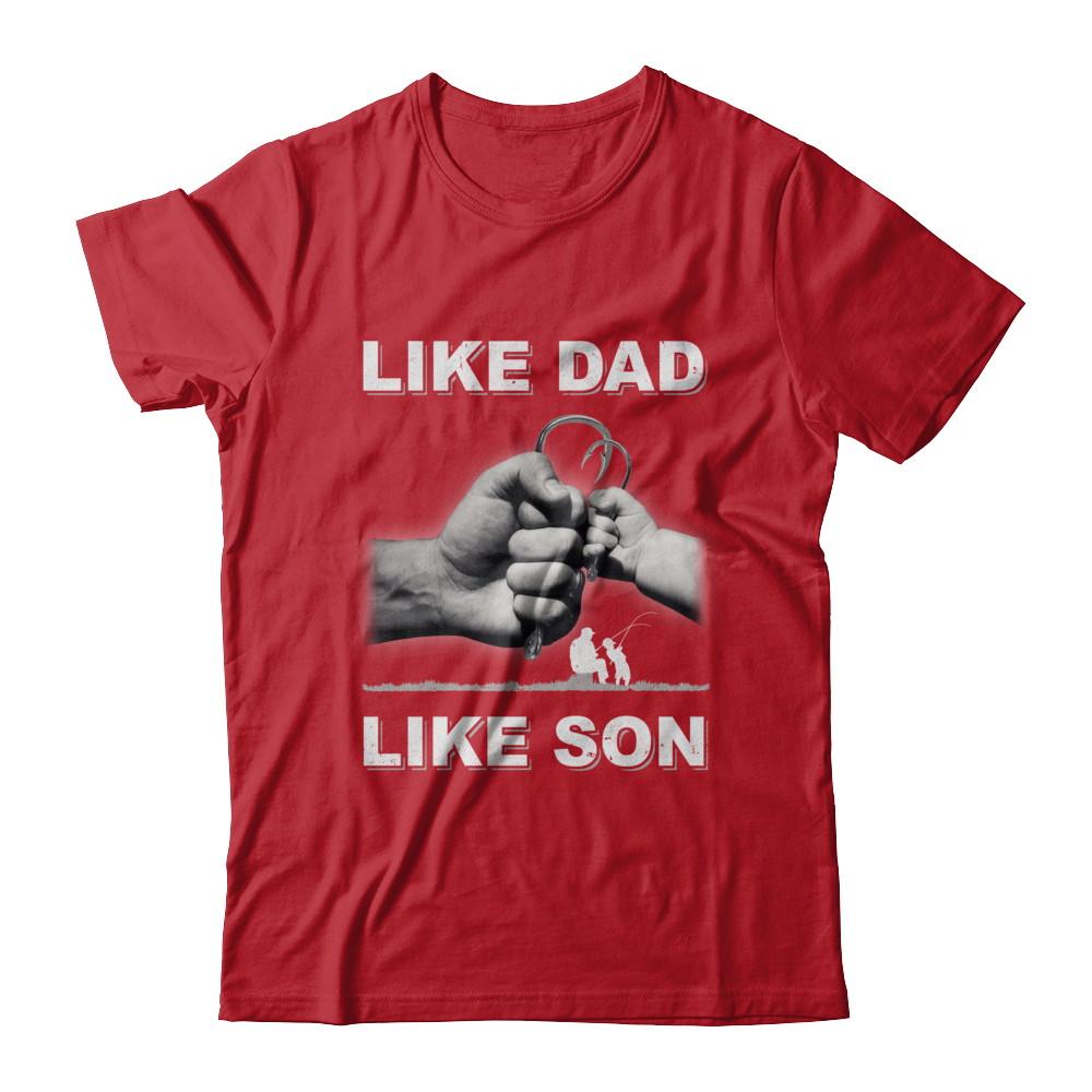 Like Dad Like Son Fishing Fish Fathers Day-T-Shirt & Hoodie-Classic T-Shirt-Red