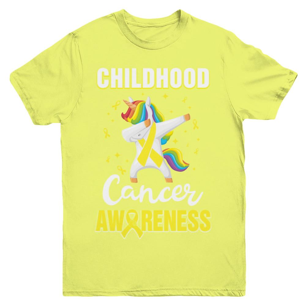 Inspirational Childhood Cancer Awareness Unicorn Support Youth-Youth Shirt-Youth T-Shirt-Daisy