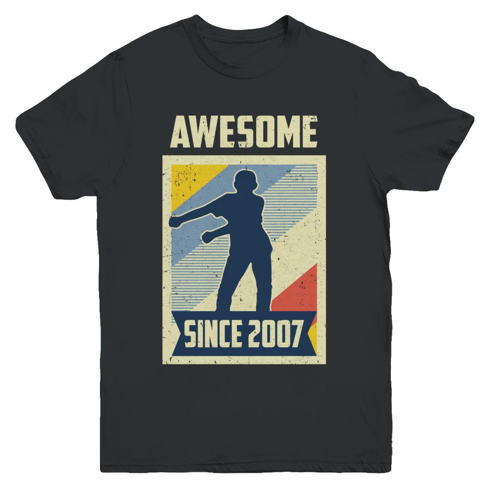Vintage Floss 14th 2007 Birthday Gift for 14 Years Old Youth-Youth Shirt-Youth T-Shirt-Black