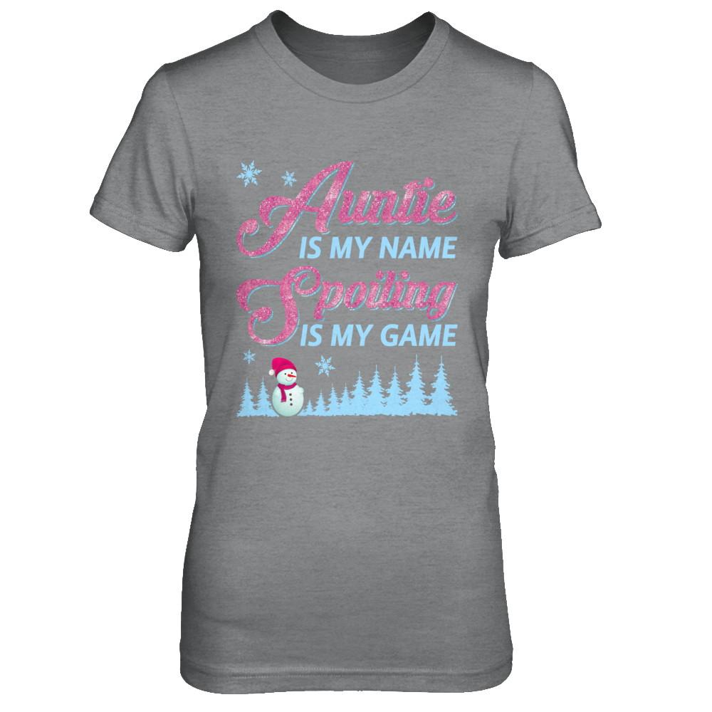 Auntie Is My Name Spoiling Is My Game-T-Shirt & Hoodie-Women's T-Shirt-Sport Grey
