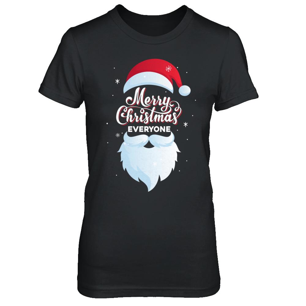 Santa Claus Merry Christmas Everyone Message For Xmas-T-Shirt & Sweatshirt-Women's T-Shirt-Black