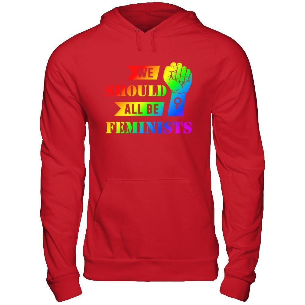 We Should All Be Feminists Lgbt-T-Shirt & Hoodie-Pullover Hoodie-Red