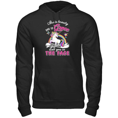 She Is Beauty She Is Grace She Can Stab In The Face-T-Shirt & Tank Top-Pullover Hoodie-Black
