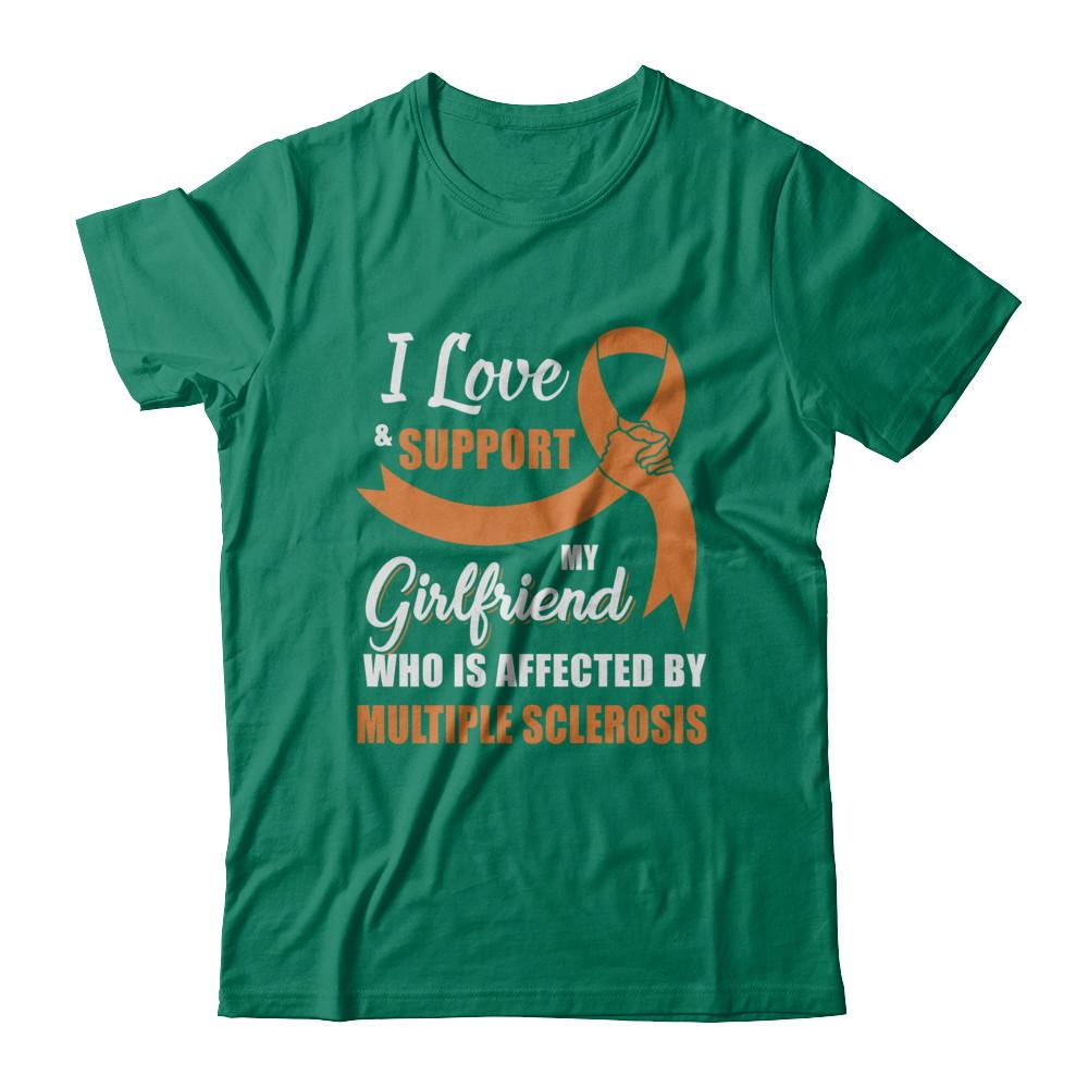 Multiple Sclerosis Awareness Support Orange Girlfriend Boyfriend-T-Shirt & Hoodie-Classic T-Shirt-Kelly Green