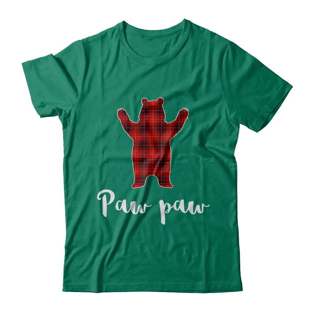 Red Paw Paw Bear Buffalo Plaid Family Christmas Pajamas-T-Shirt & Sweatshirt-Classic T-Shirt-Kelly Green