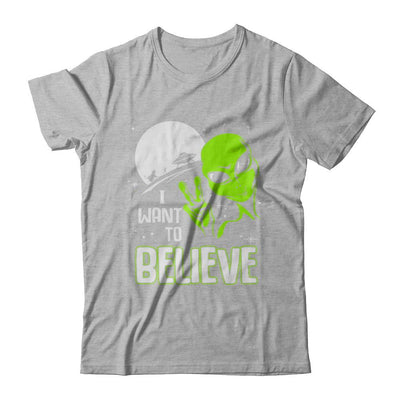 I Want To Believe Alien Ufo-T-Shirt & Hoodie-Premium T-Shirt-Heather Gray