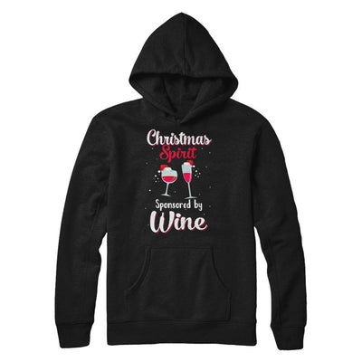 Holiday Party Christmas Spirit Sponsored By Wine-T-Shirt & Sweatshirt-Pullover Hoodie-Black
