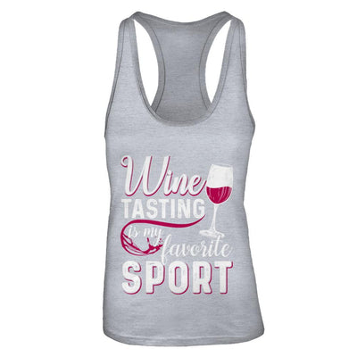 Wine Tasting Is My Favorite Sport-T-Shirt & Tank Top-Women's Ideal Racerback Tank-Heather Grey