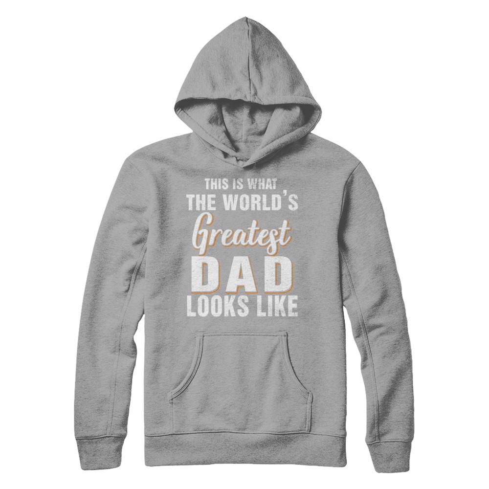 What World's Greatest Dad Looks Like Fathers Day-T-Shirt & Hoodie-Pullover Hoodie-Light Steel