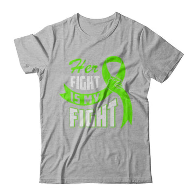 Her Fight is My Fight Liver Cancer Awareness Green Ribbon-T-Shirt & Hoodie-Premium T-Shirt-Heather Gray