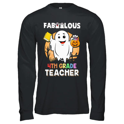Faboolous Fabulous 4th Grade Teacher Halloween-T-Shirt & Hoodie-Long Sleeve T-Shirt-Black