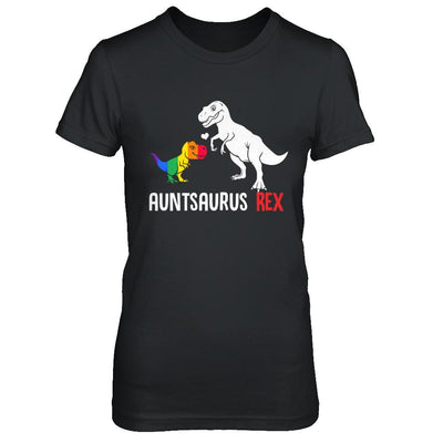 Aunt Saurus Auntsaurus T-Rex Dinosaur LGBT Support-T-Shirt & Hoodie-Women's T-Shirt-Black