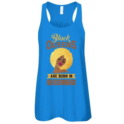 Black Queens Are Born In December Birthday Gift-T-Shirt & Tank Top-Women's Flowy Racerback Tank-True Royal