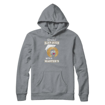 Graduation Proud Black Queen Masters Degree Graduate-T-Shirt & Tank Top-Pullover Hoodie-Light Steel