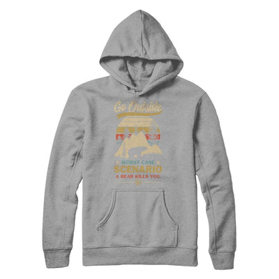 Vintage Go Outside Worst Case Scenario A Bear Kills You-T-Shirt & Hoodie-Pullover Hoodie-Light Steel